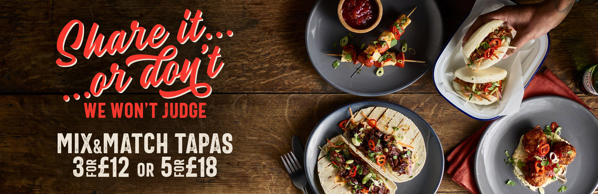 Mix & Match Tapas at O'Neill's Printworks